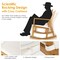 Costway Patio Rocking Chair Acacia Wood Armrest Cushioned Sofa Garden Deck White\Red\Turquoise